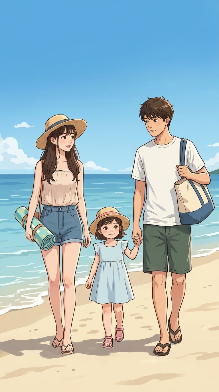 日本語プロンプトの海の日壁紙