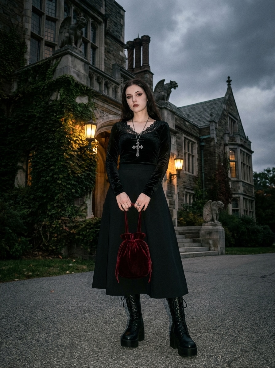 AI outfit generator Vamp Romantic