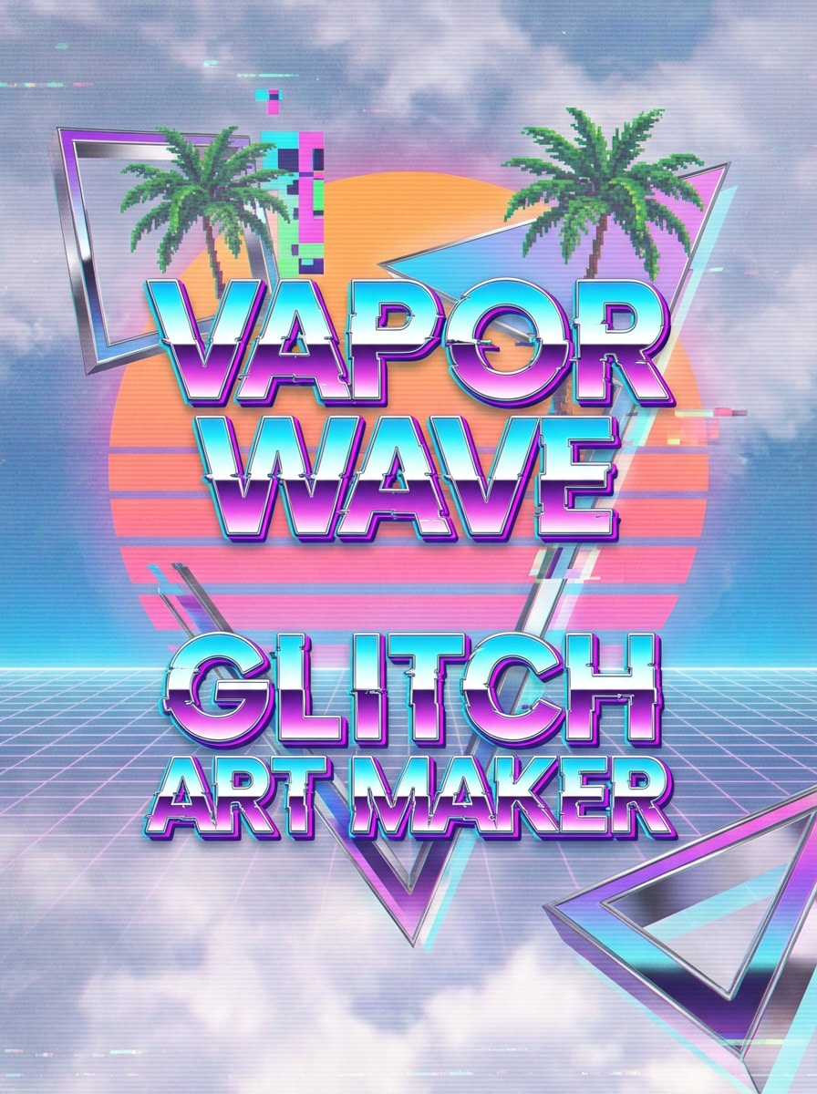 Vaporwave Glitch Poster