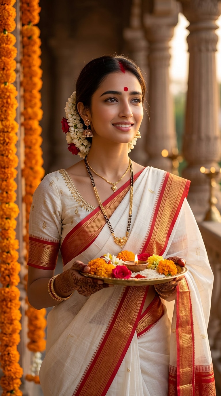 Sacred Puja Look Vat Savitri AI Portrait