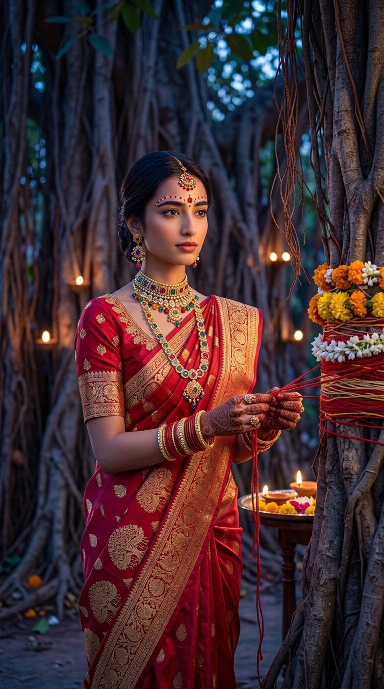 Mangalsutra Bindi Vat Savitri Celebration AI Style