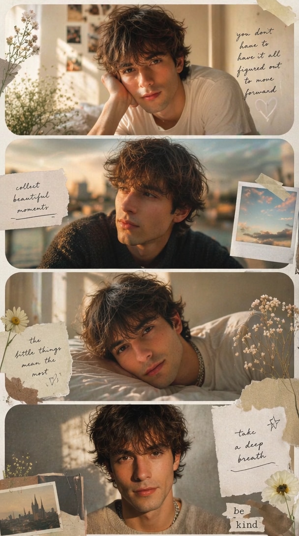 Dreamy Nostalgic Aesthetic - Vertical Poster Collage calm emotional scrapbook