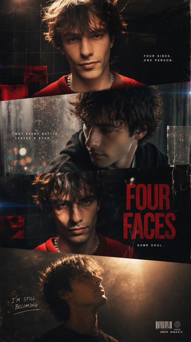 Cinematic Mood Series - Vertical Poster Collage dramatic emotional intensity