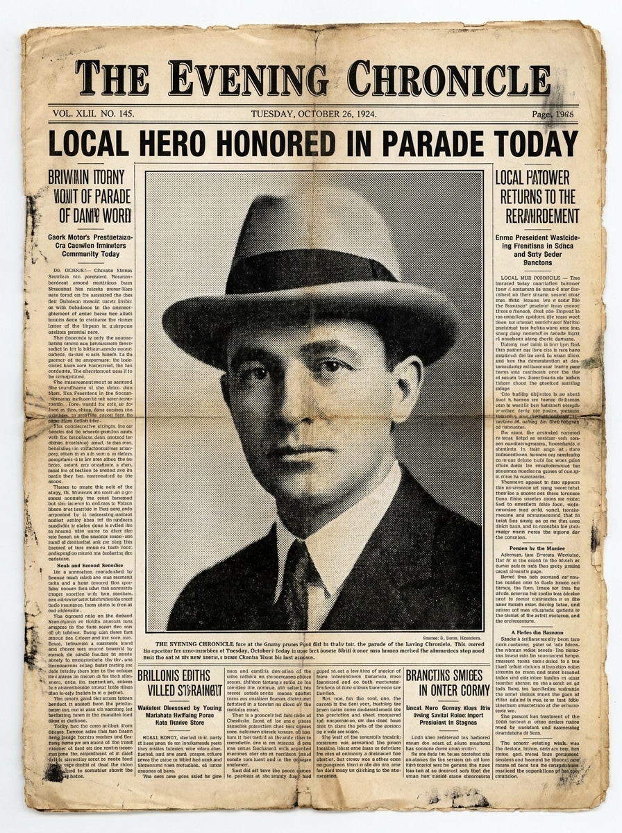 Vintage Front Page Portrait