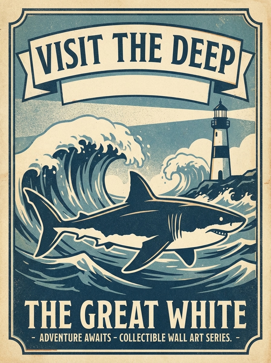 Vintage Shark Poster