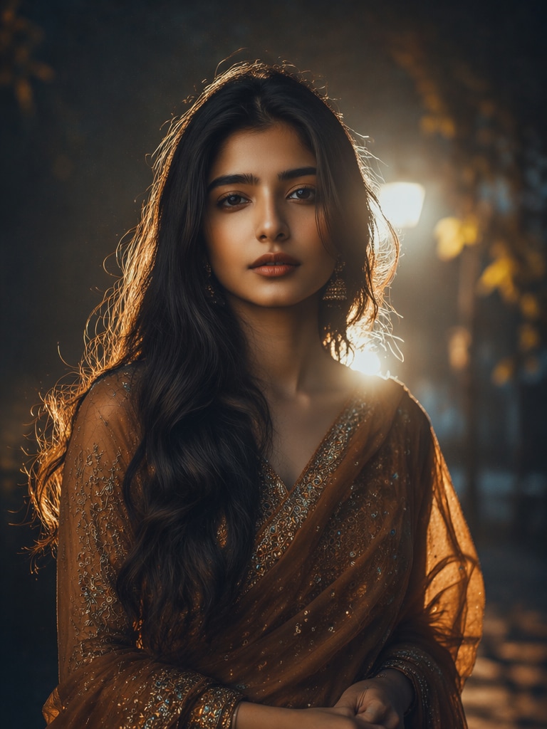 Traditional Outfit Dusk Glow viral lofi dusk prompt
