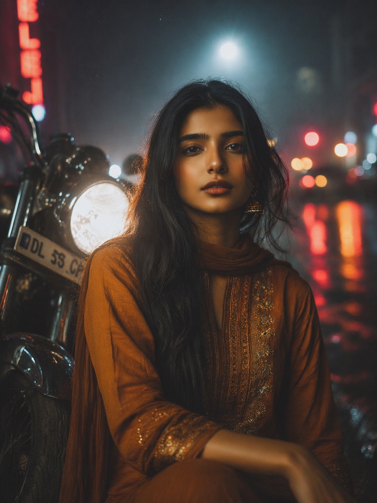 Motorcycle Night Aesthetic viral lofi dusk prompt