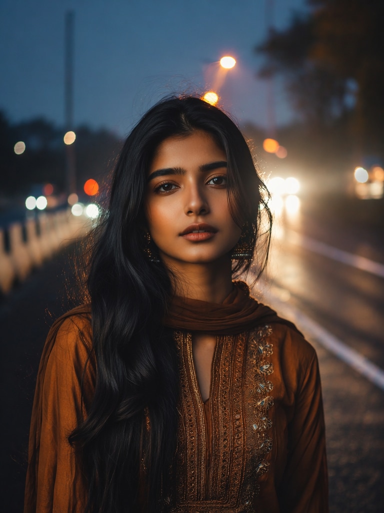 Highway Blue Hour Portrait viral lofi dusk prompt
