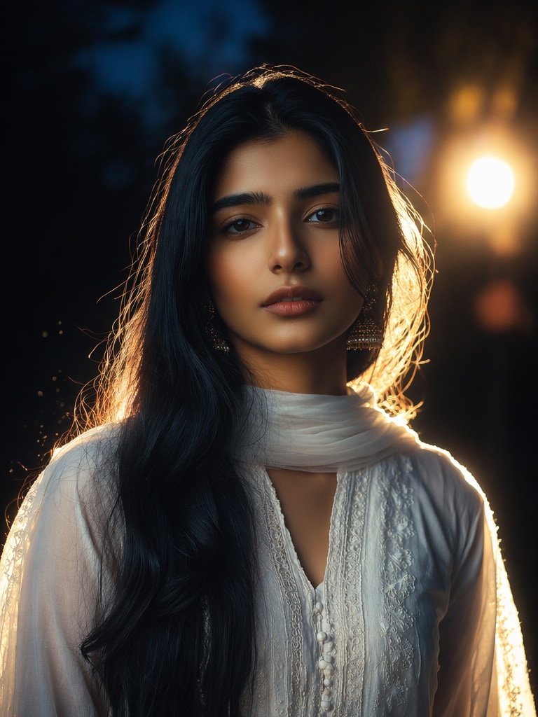 White Outfit Dusk Glow viral lofi dusk prompt
