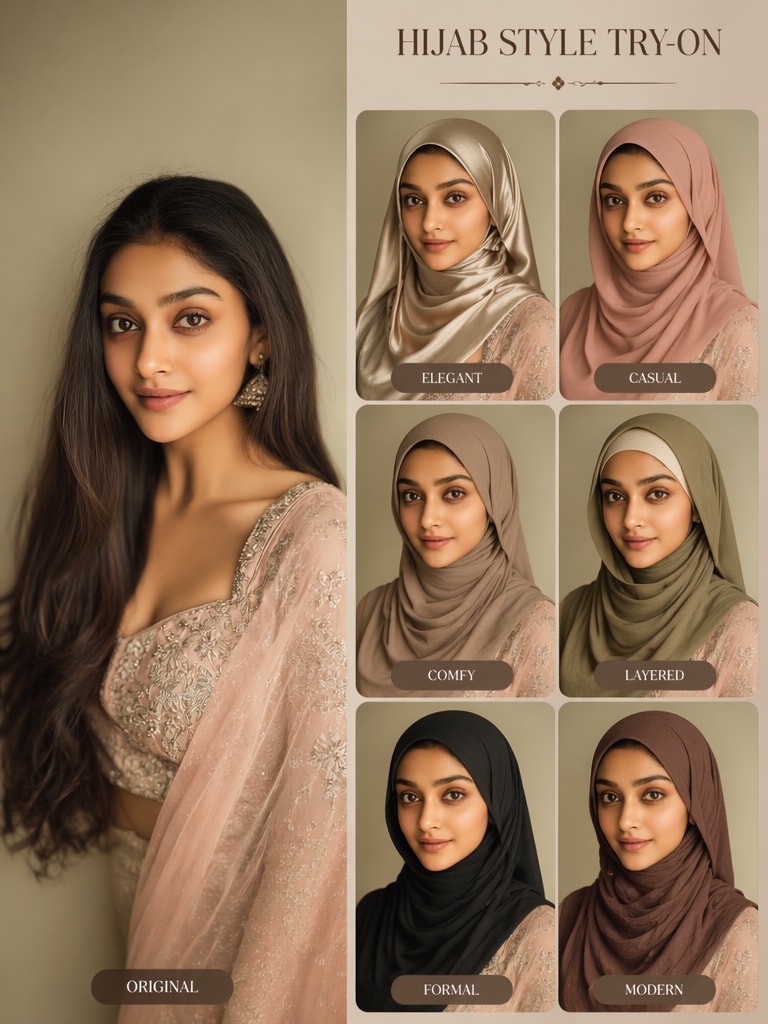 Virtual hijab try-on example 1