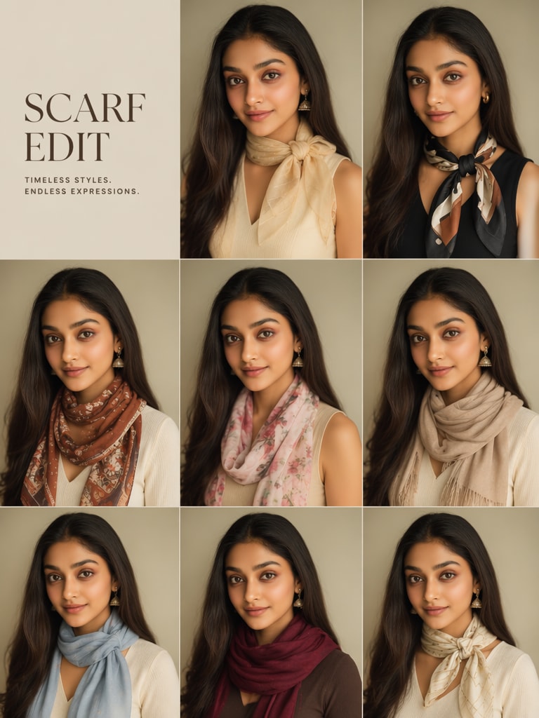 Virtual scarf try-on example 1