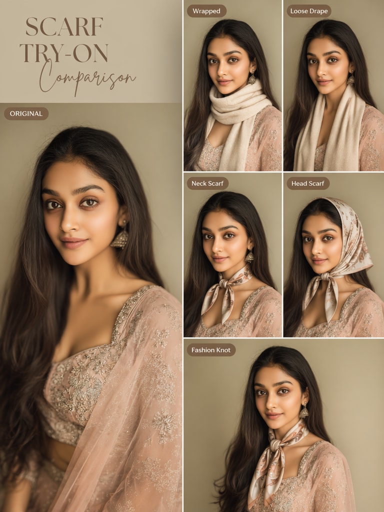 Virtual scarf try-on example 2