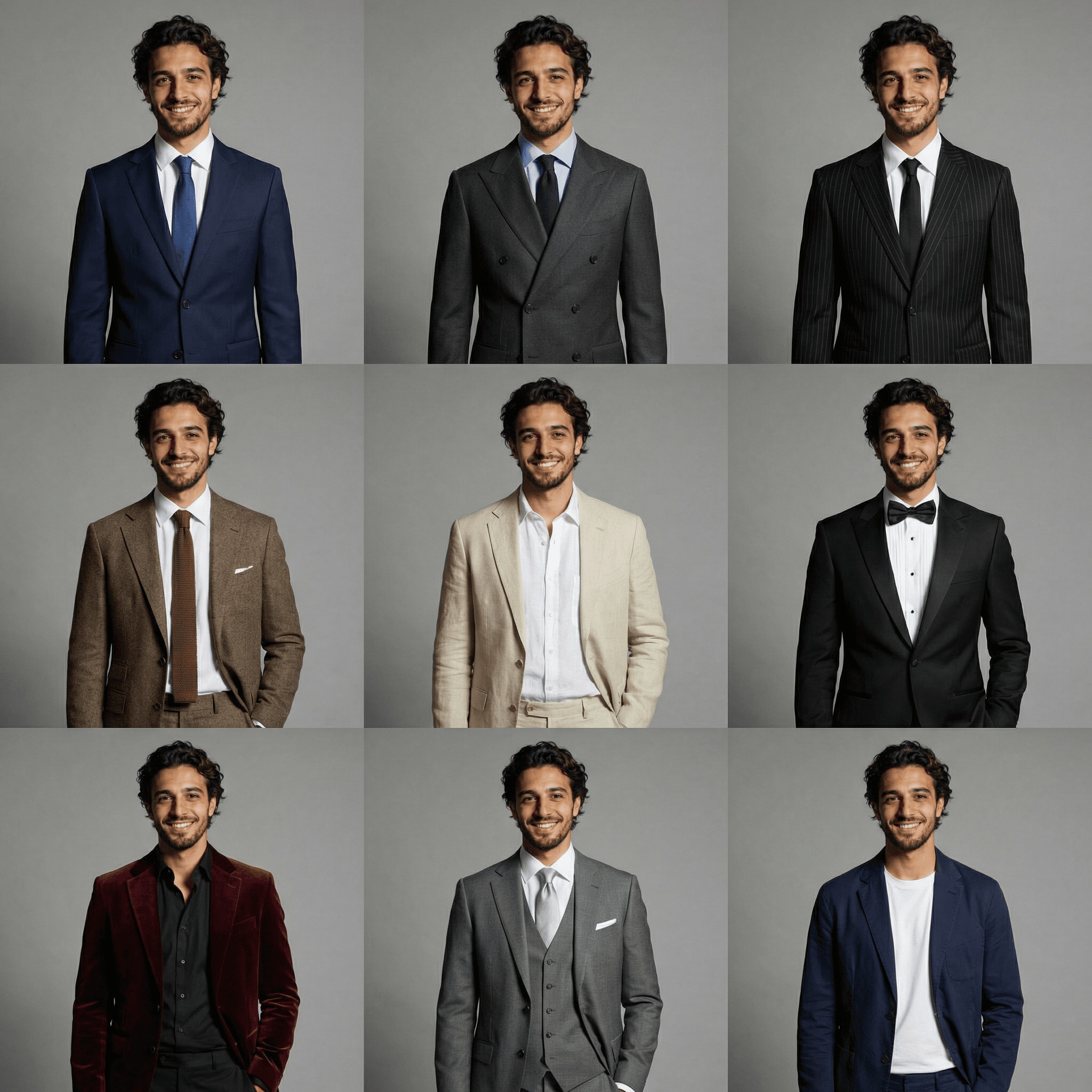 Virtual suit try on for man