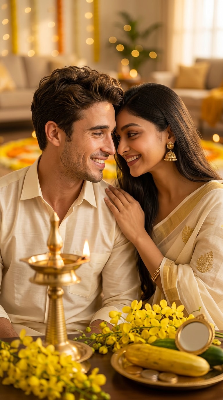 Vishu Prompt for Couple Romantic Close-up Style