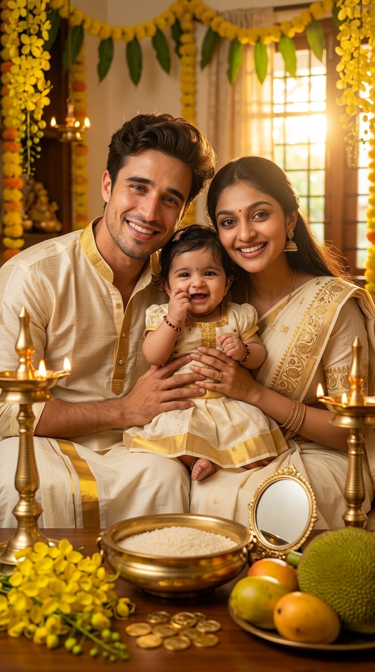 Vishu Prompt for Family Festive Close-up Style