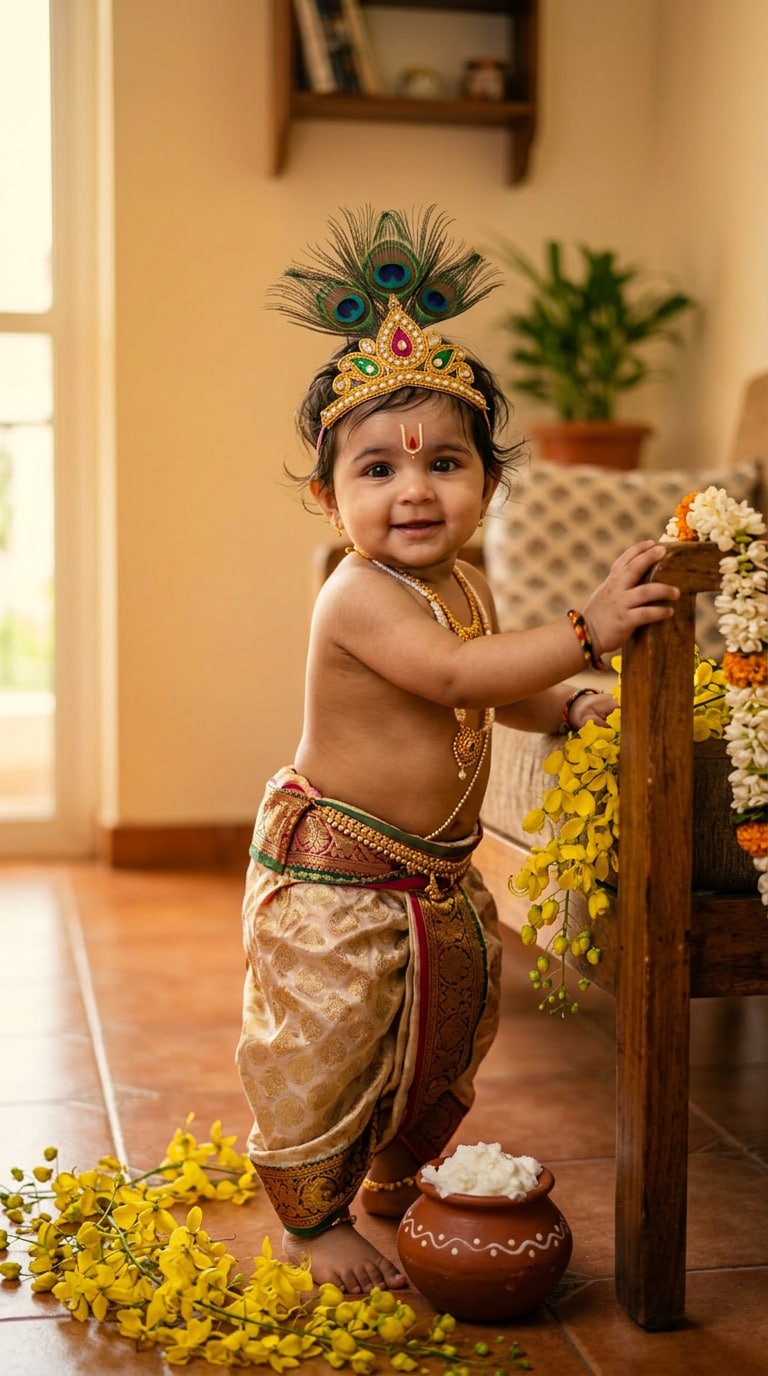 Vishu Prompt for Baby Krishna Inspired Style