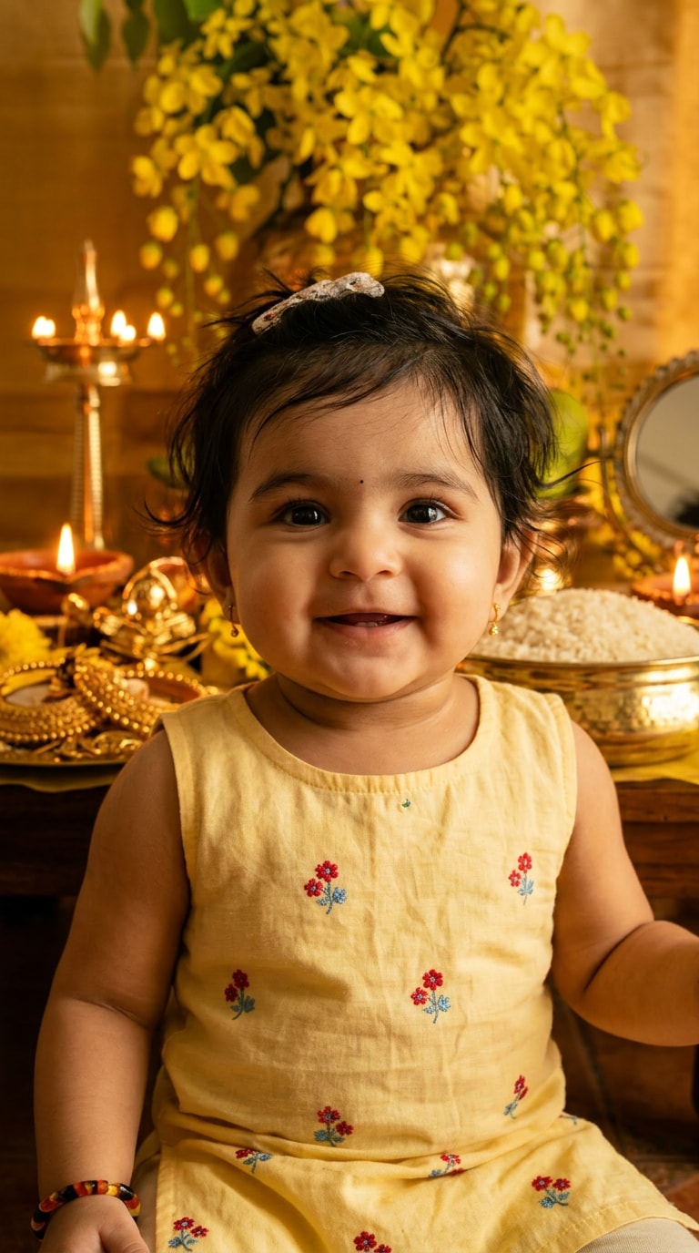 Vishu Prompt for Baby Festive Close-up Style