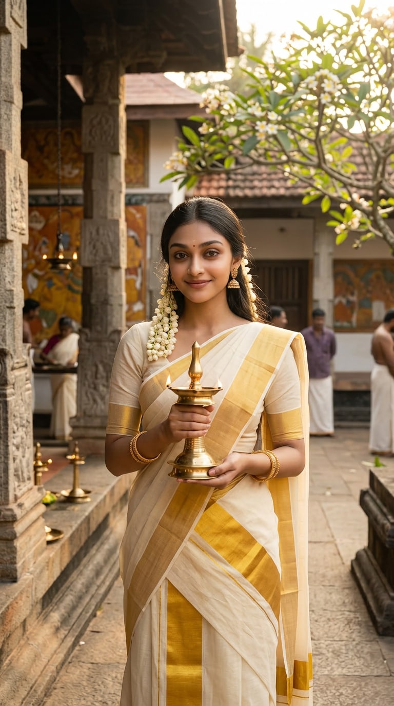 Vishu Prompt for Girl Cultural Aesthetic Style