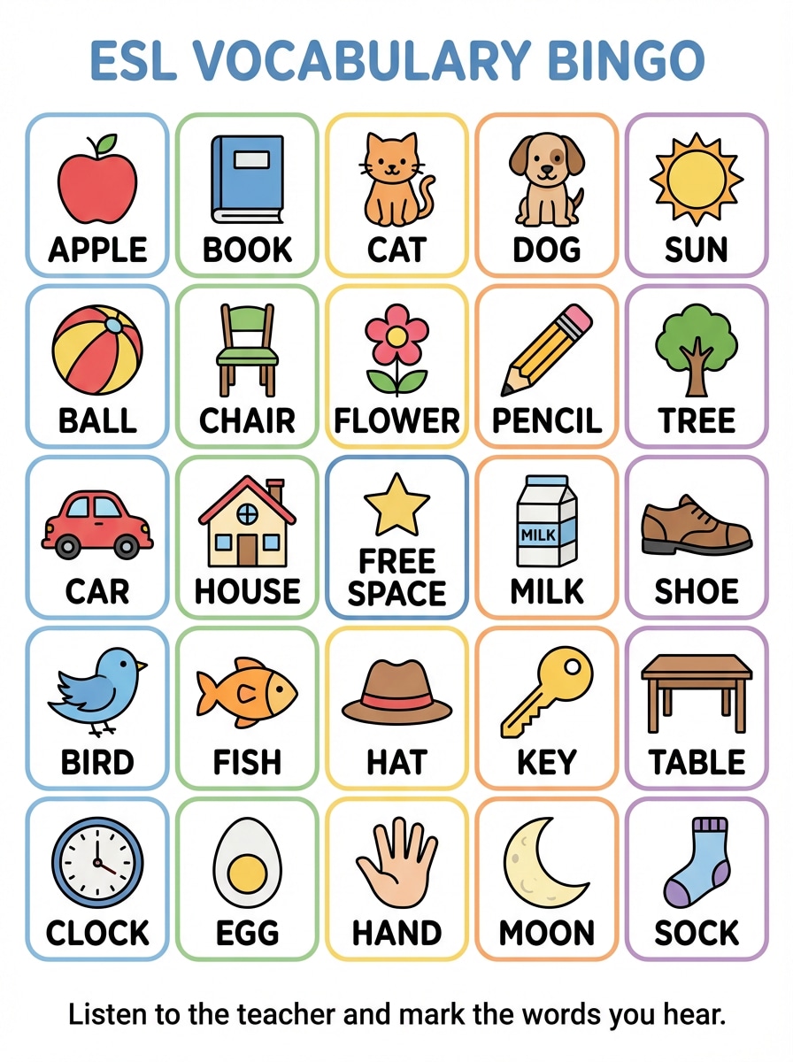Vocabulary Flashcard Bingo