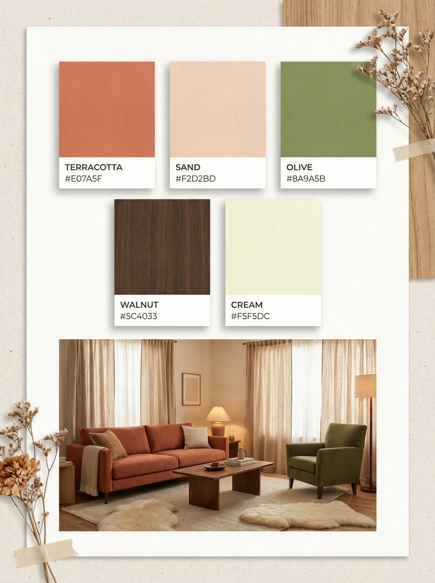 Warm Earthy Room Palette