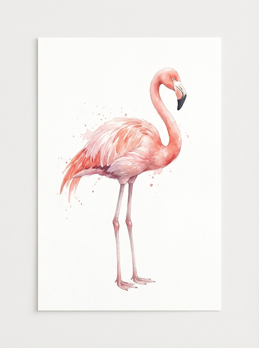 Watercolor Flamingo Print