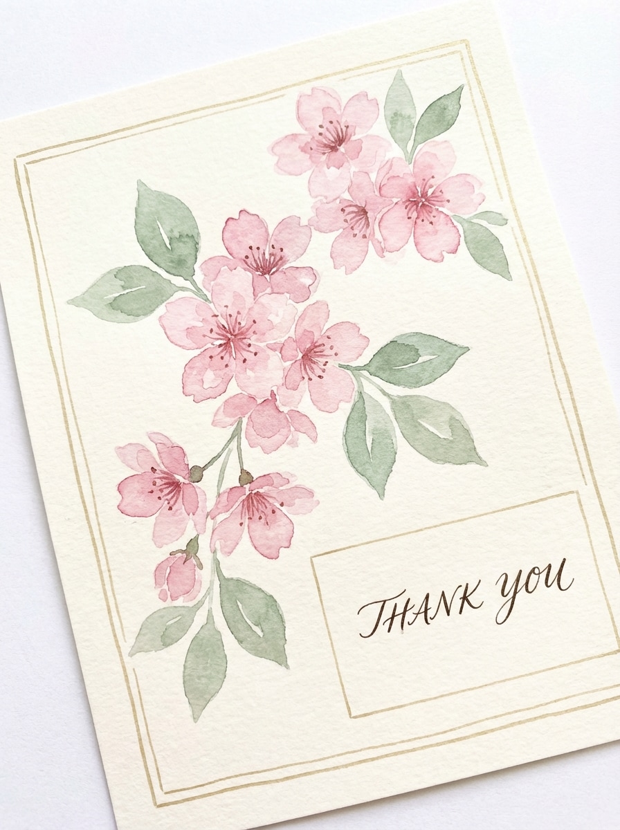 Watercolor Floral Postcard