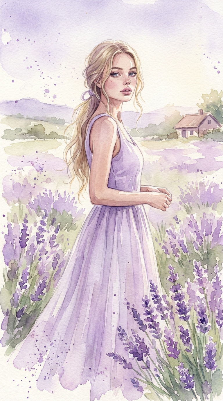 3 Lavender Field Glow - Artistic Prompt
