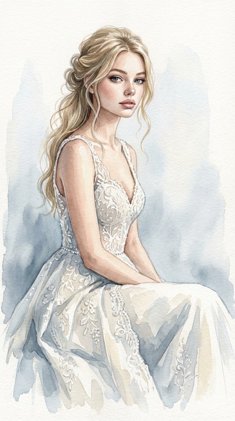 8 Bridal Watercolor Elegance - Wedding Prompt