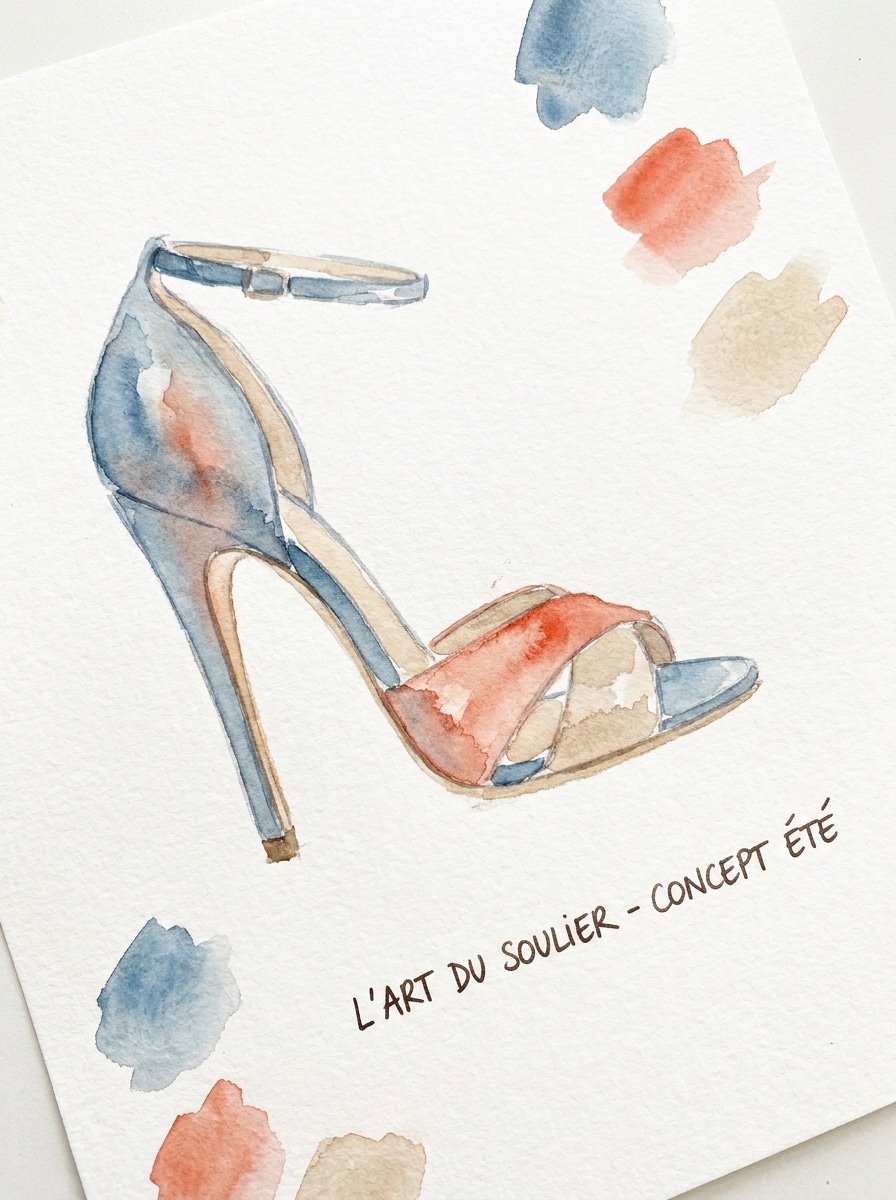 Watercolor Shoe Illustration