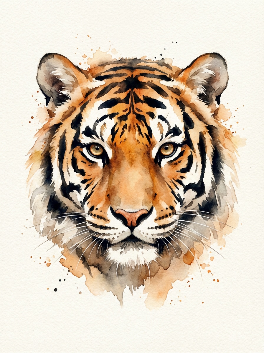 Watercolor Tiger Art