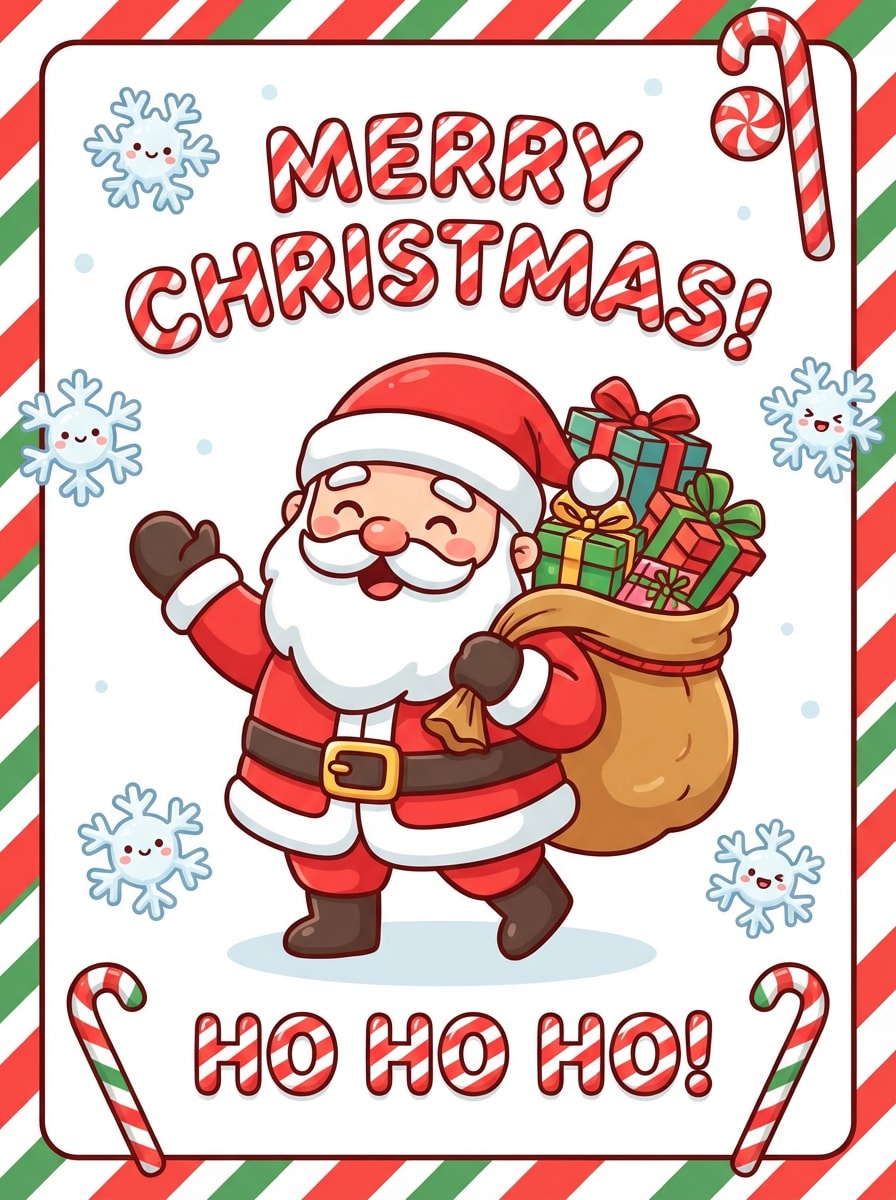 Whimsical Santa Cartoon