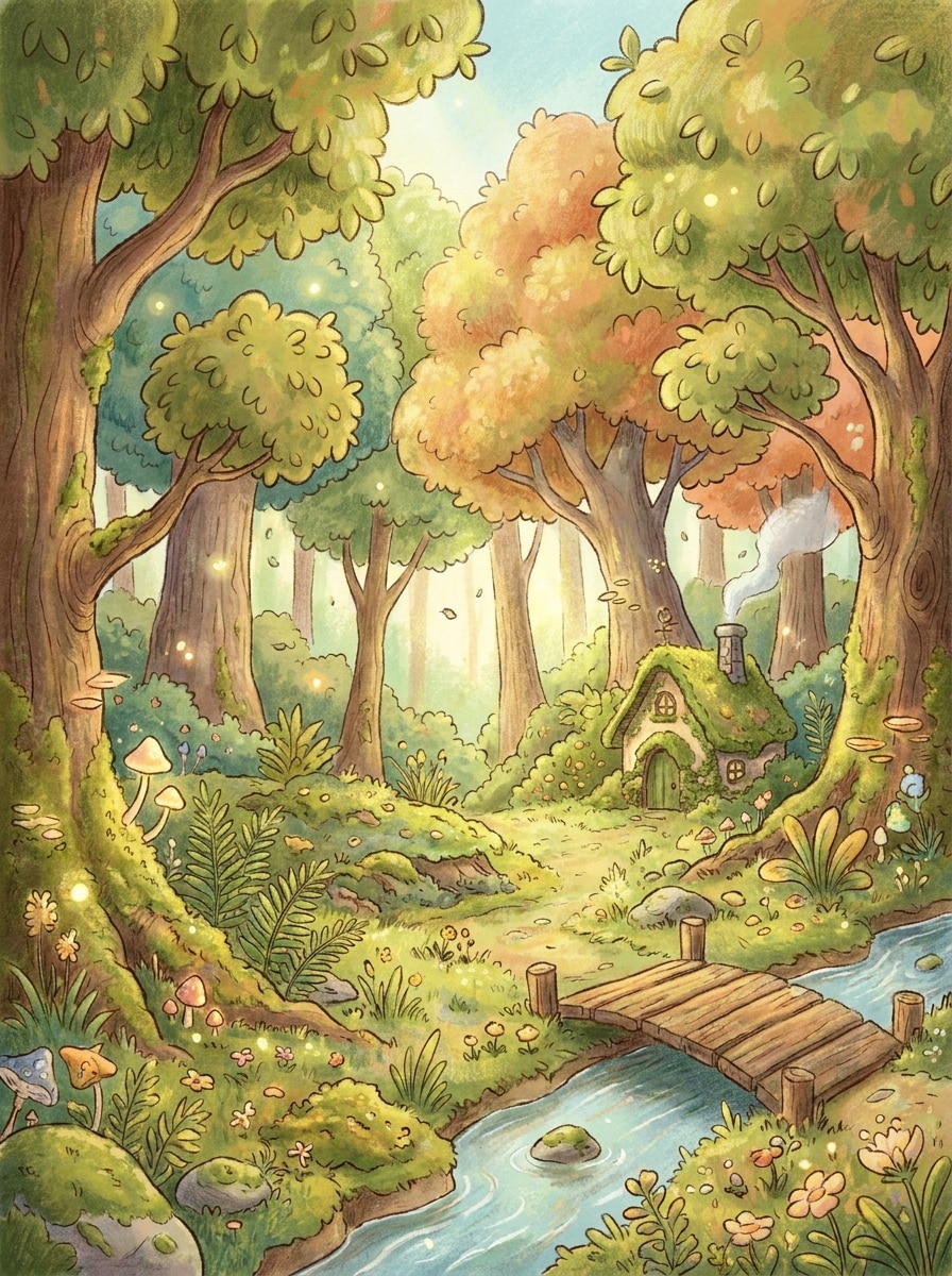 Whimsical Woodland Scene