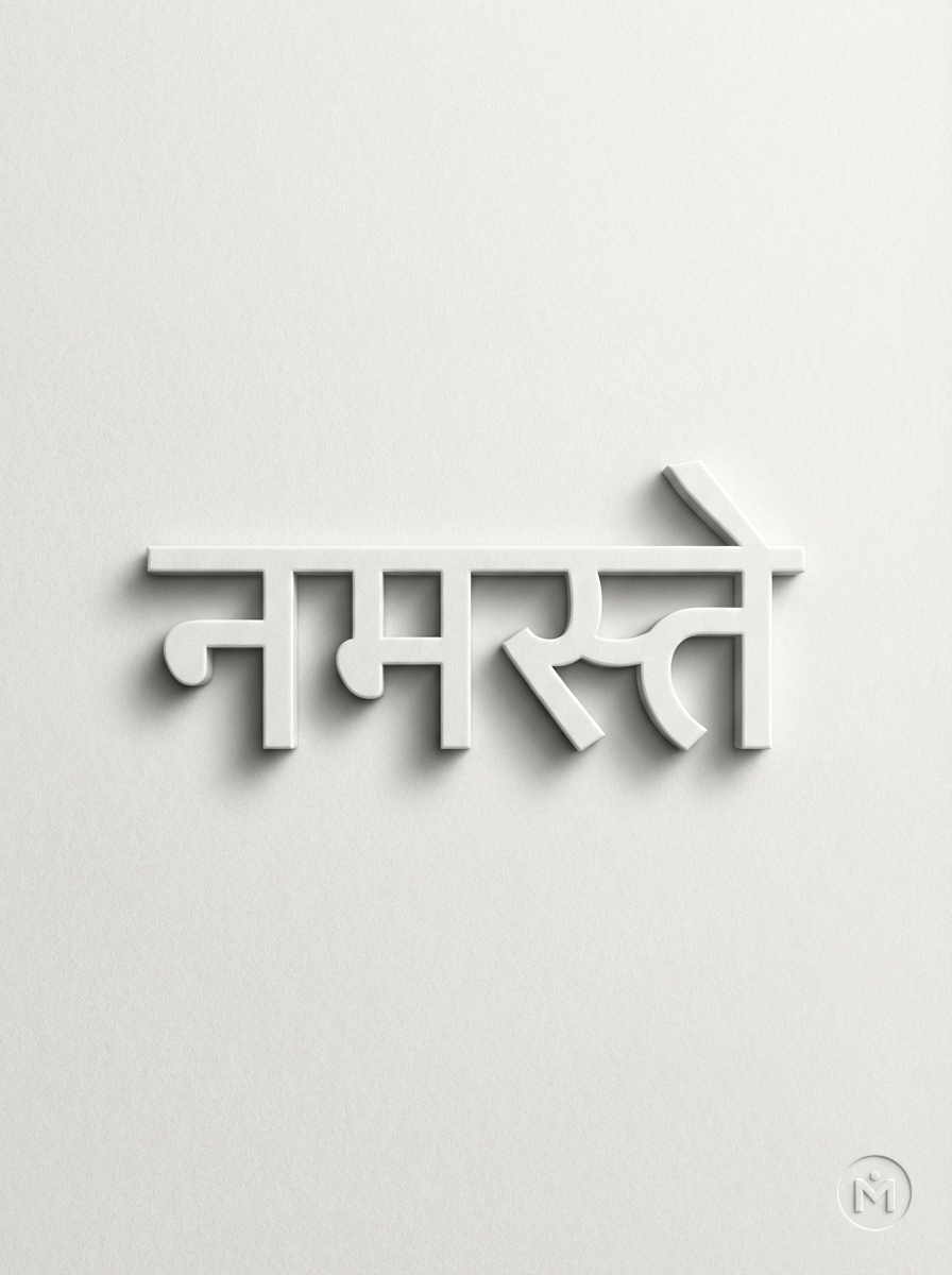 White Embossed Devanagari