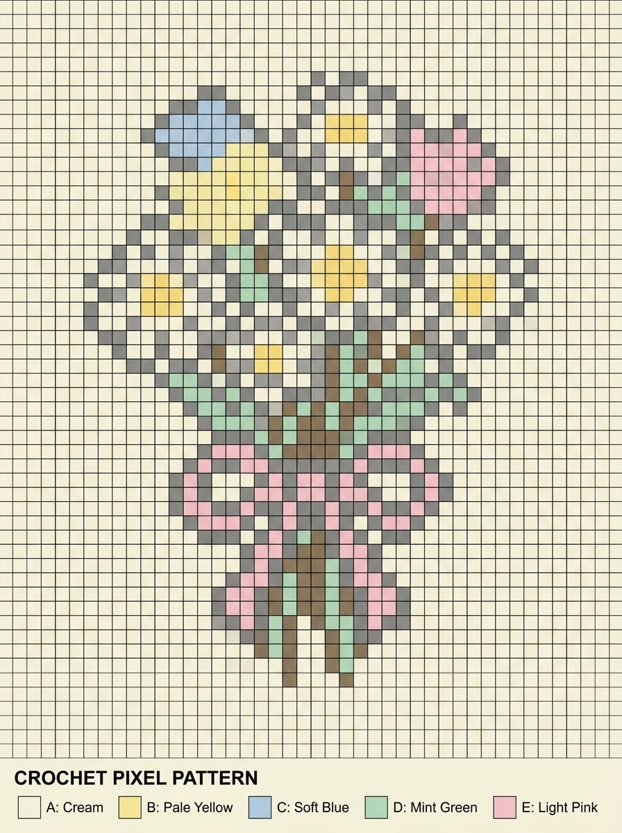 Wildflower Bouquet Pixel Pattern