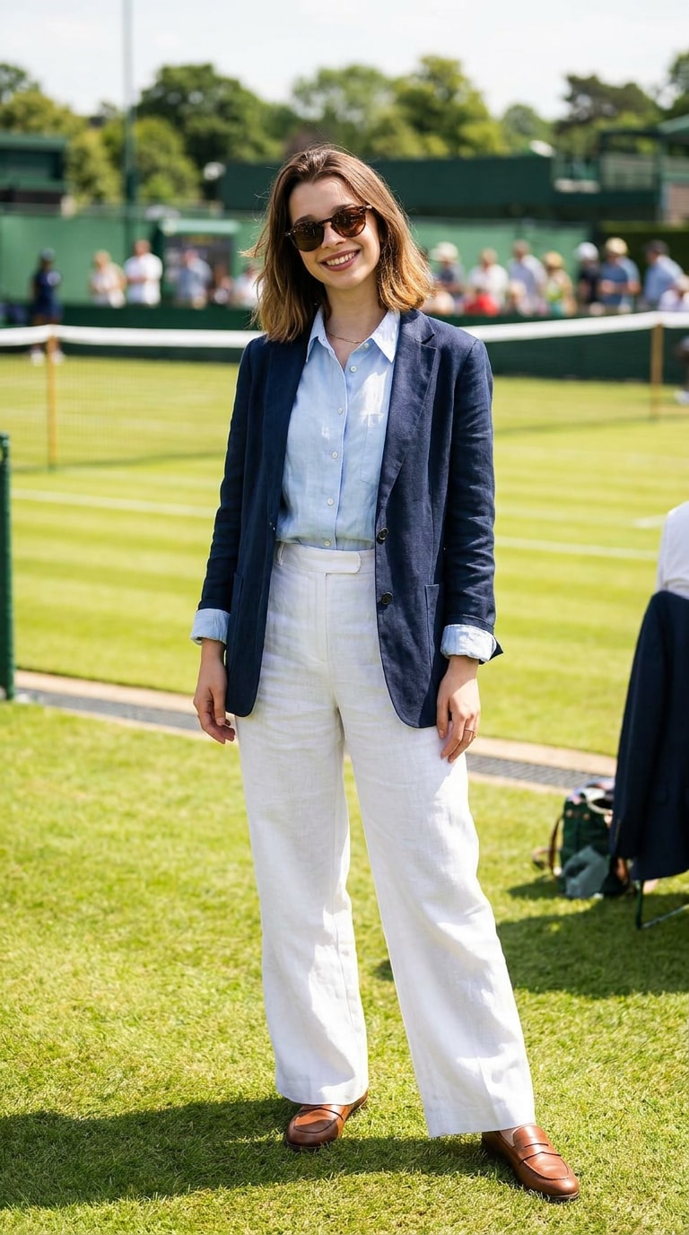 Straw hat courtside style AI image prompt example