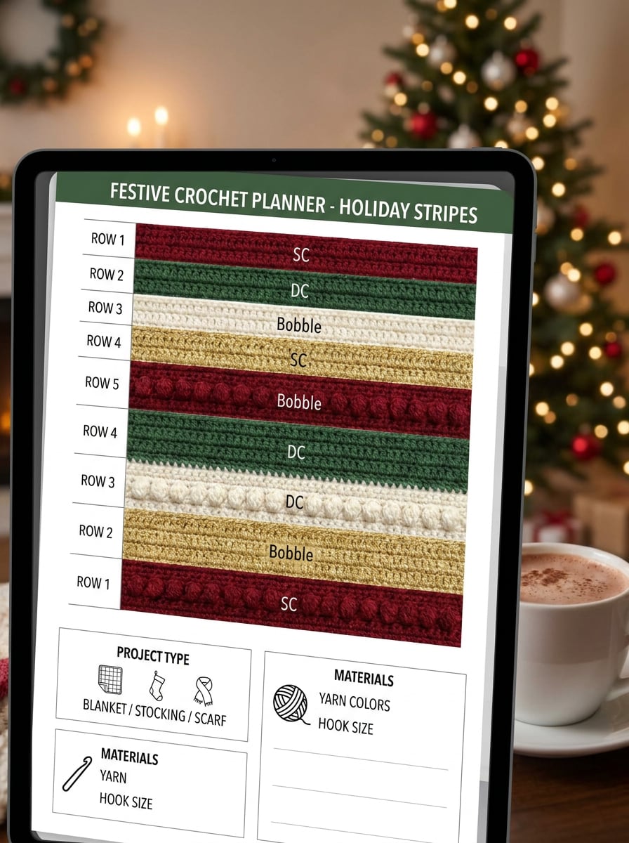Winter Holiday Stripe Layout