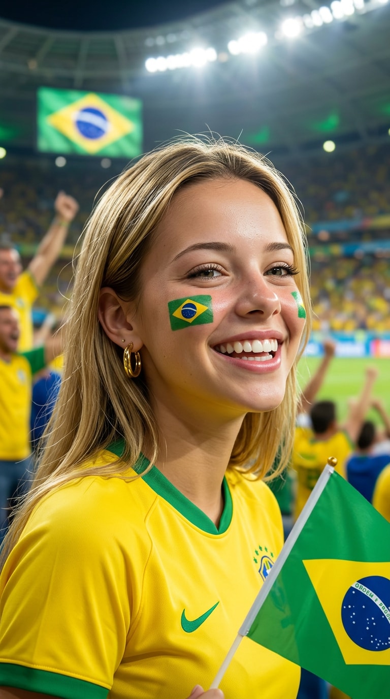 Flag face paint football avatar prompt