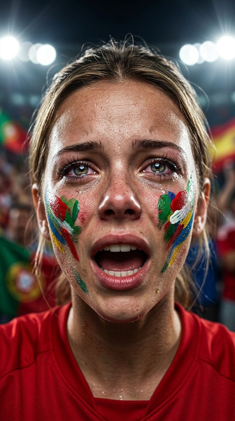 Painted fan close-up football avatar prompt