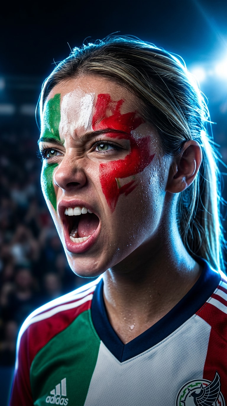 Half-face flag paint football avatar prompt