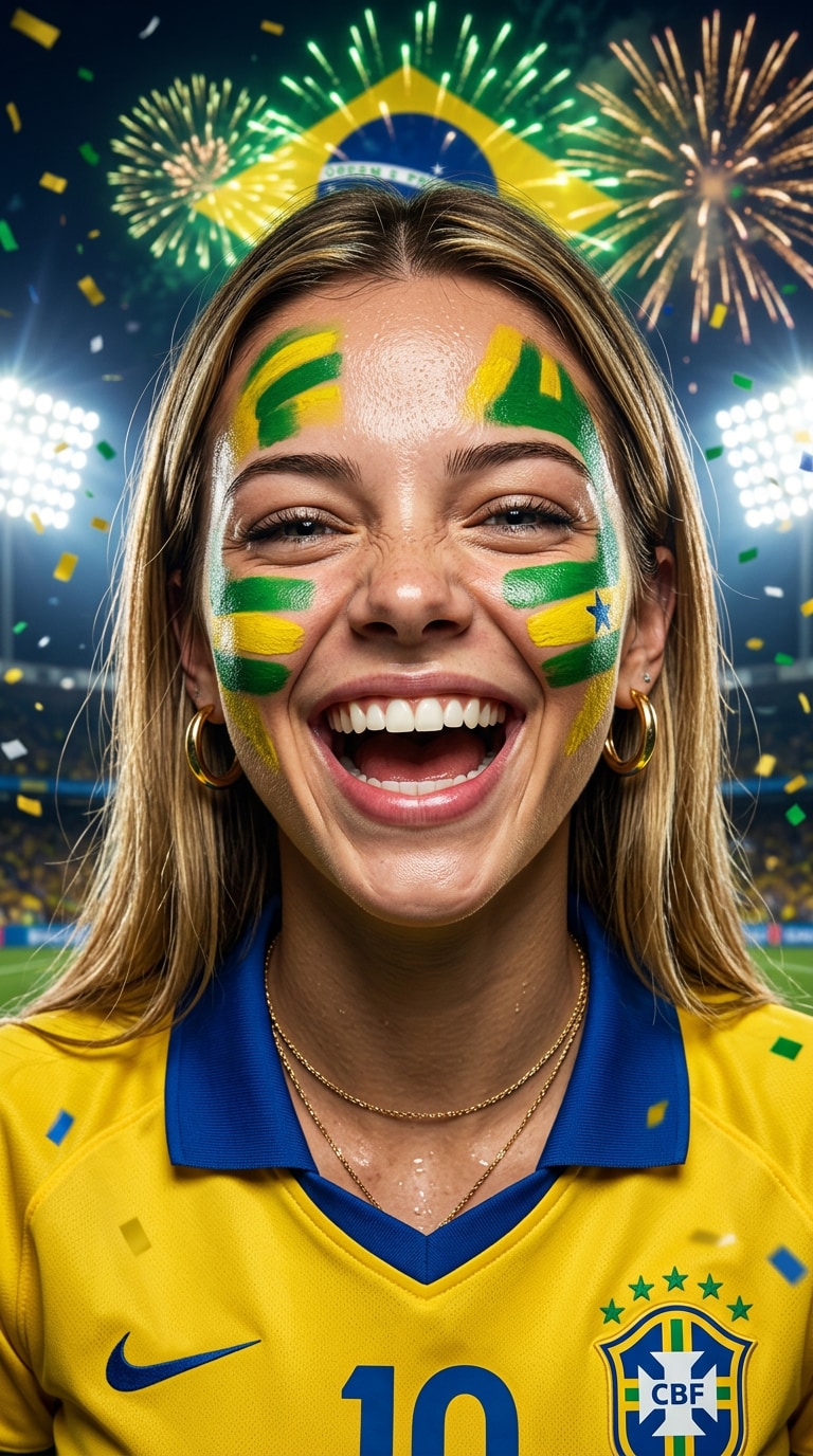 Victory face paint football avatar prompt