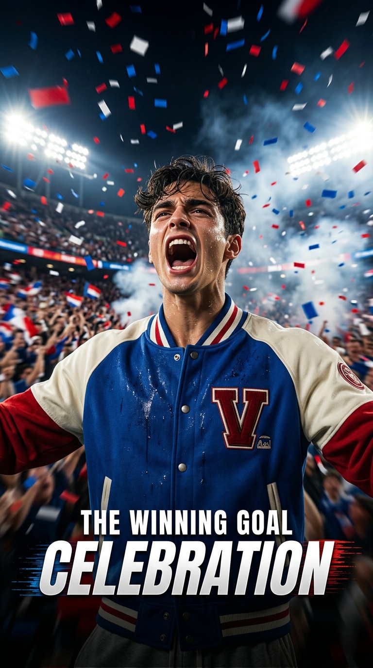 Goal scream football celebration poster prompt