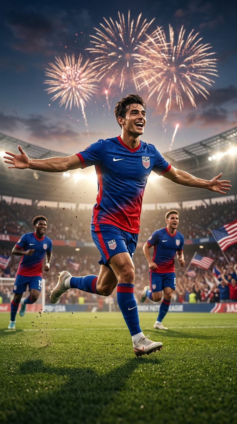 Victory arms wide football celebration prompt