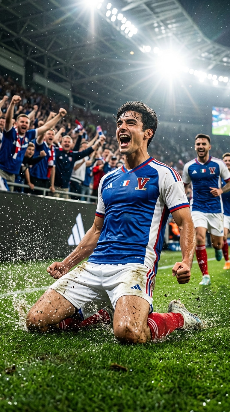 Sliding football celebration prompt