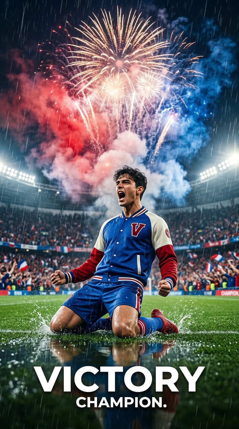 Knee slide fireworks football celebration prompt