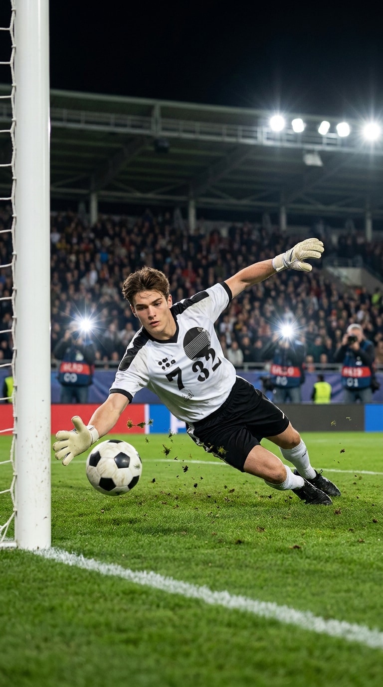World Cup goalkeeper penalty save AI image prompt