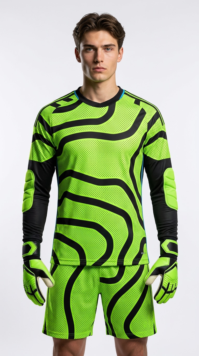Neon goalkeeper jersey AI prompt