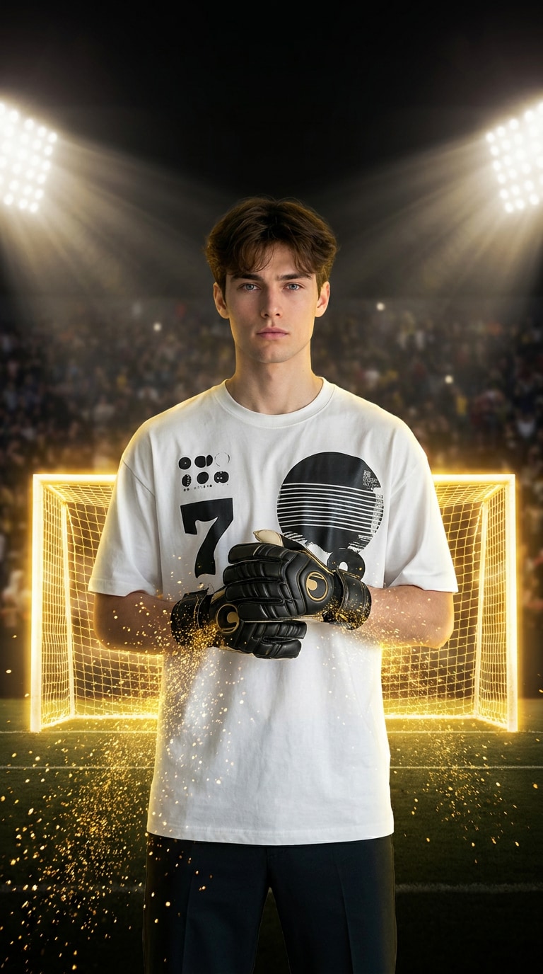 Golden glove goalkeeper poster prompt
