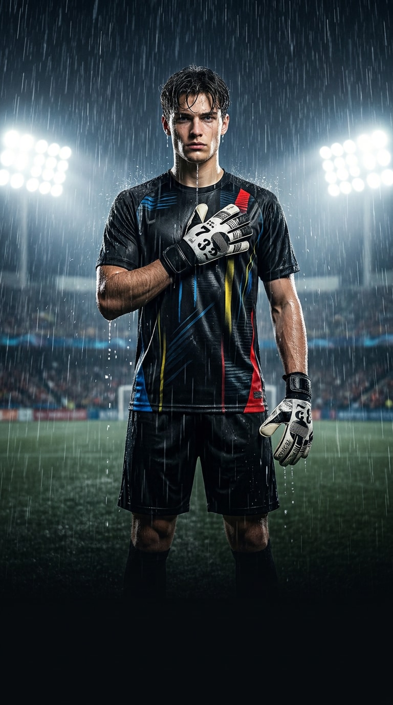 Rain victory goalkeeper poster prompt
