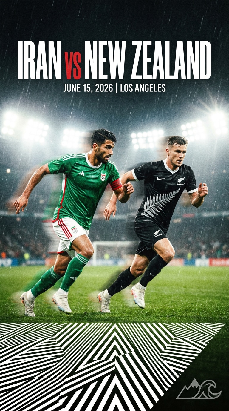 Iran vs New Zealand AI soccer wallpaper prompt