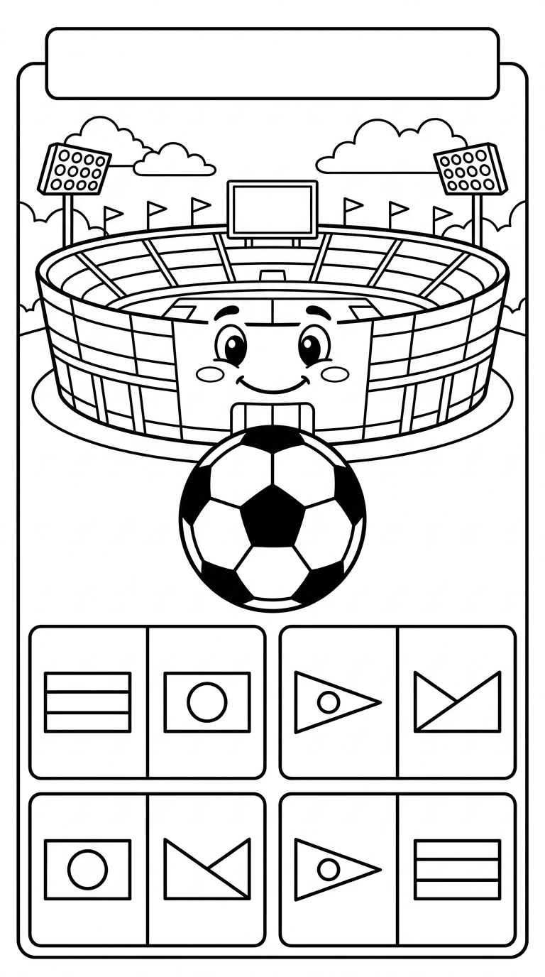 World Cup football coloring page prompt